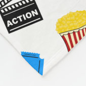 Aangepaste naam wit popcorfilm tickbord fleece deken (Hoek)