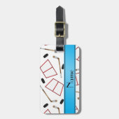 Aangepaste naam witte hockeysticks, kieuwnetten bagagelabel (Voorkant verticaal)