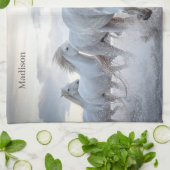 Aangepaste naam: witte paarden theedoek (Gevouwen)