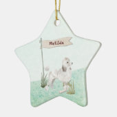 Aangepaste naam Witte Pet Dog Keramisch Ornament (Links)