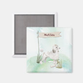 Aangepaste naam Witte Pet Dog Magneet (Voorkant / Achterkant)