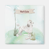 Aangepaste naam Witte Pet Dog Magneet (Voorkant)