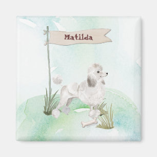 Aangepaste naam Witte Pet Dog Magneet