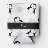 Aangepaste naam witte pinguïns igloos sneeuwvlokke blikjeskoeler (Voorkant)