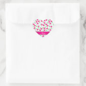 Aangepaste naam witte roze kosmoslima's hart sticker (Tas)