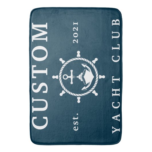 Aangepaste naam Yacht Club Rug, Aangepaste Rug voo Badmat (Voorkant Verticaal)