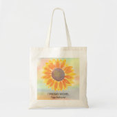 Aangepaste naam Yoga Instructor Sunflower Tote Bag (Voorkant)