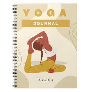 Aangepaste naam yoga modern kleurrijk trendy journ notitieboek