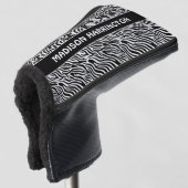 Aangepaste naam zebra patroon golfheadcover (3/4 voorkant)