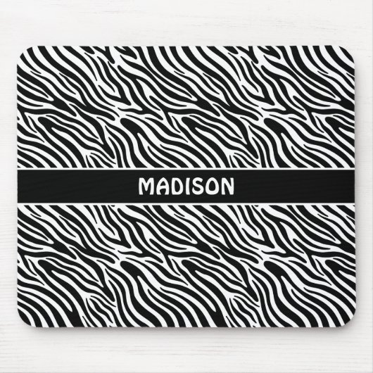 Aangepaste naam Zebra Patroon Muismat (Voorkant)