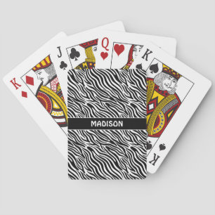 Aangepaste naam zebra patroon pokerkaarten