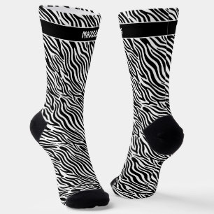 Aangepaste naam zebra patroon sokken