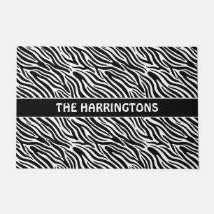 Aangepaste naam zebrapatroon deurmat