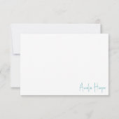 Aangepaste Naam Zee Schildpad Wit & Turquoise Bedankkaart (Achterkant)