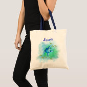 Aangepaste naam Zee Turtle Canvas tas (Voorkant (product))