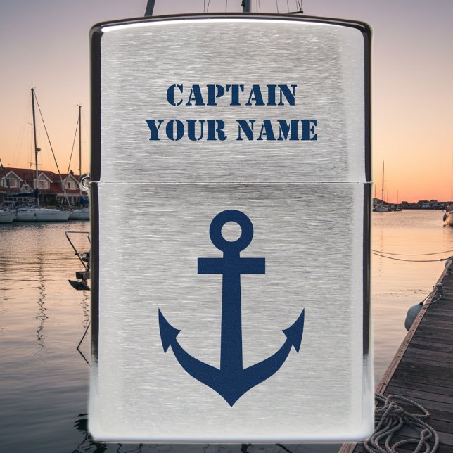 Aangepaste naam zeemanker vaartuig (nautical Zippo lighter for boat captain)