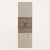 Aangepaste naam Zen Om burlap tatami print rustic Yogamat (Voorkant)