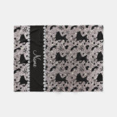 Aangepaste naam zilveren glitter ballroom dansen fleece deken (Voorkant (Horizontaal))