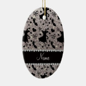 Aangepaste naam zilveren glitter ballroom dansen keramisch ornament (Rechts)