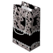 Aangepaste naam zilveren glitter ballroom dansen klein cadeauzakje (Achterkant Gekanteld)