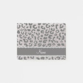 Aangepaste naam zilverglitter-cheetah post-it® notes (Voorkant)