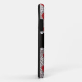 Aangepaste naam zilverglitter rode harten Case-Mate iPhone case (Achterkant/rechts)