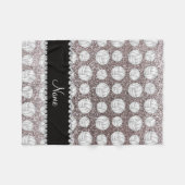 Aangepaste naam: zilverglittervolleyballen fleece deken (Voorkant (Horizontaal))