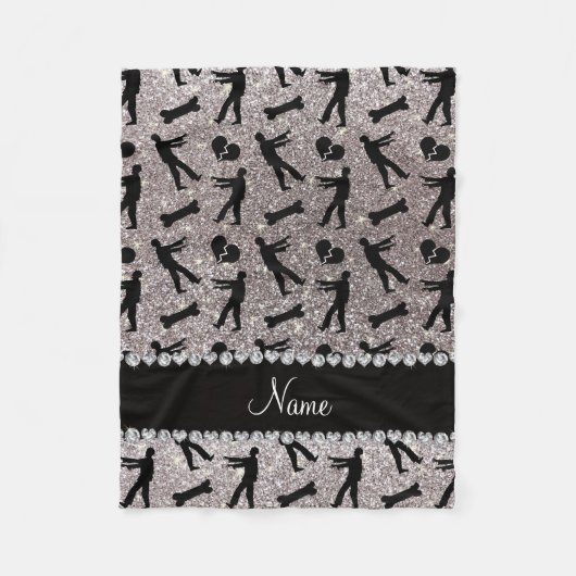 Aangepaste naam: zilverglitterzombies fleece deken (Voorkant)