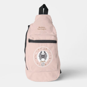 Aangepaste Naam Zodiac Sign Cancer Sling Bag