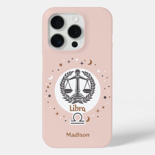 Aangepaste naam Zodiac Sign Libra Case-Mate iPhone Case (Achterkant)