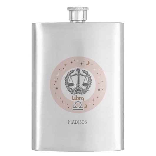 Aangepaste naam Zodiac Sign Libra Flacon (Voorkant)