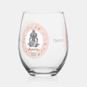 Aangepaste Naam Zodiac Sign Waterman Wijnglas Zonder Voet (Links)