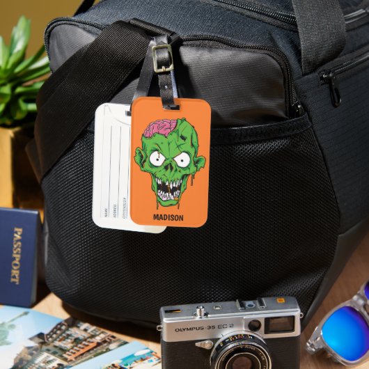 Aangepaste naam Zombie Bagagelabel (Voorkant & Achterkant)