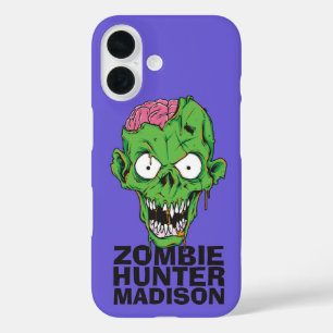 Aangepaste naam Zombie Hunter-telefoongevallen iPhone 16 Hoesje