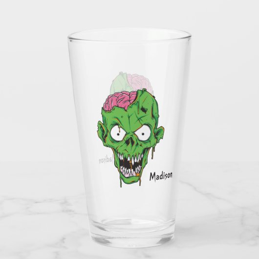 Aangepaste naam Zombie pint glas (Achterkant)