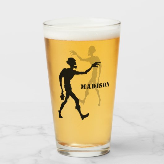 Aangepaste naam Zombie pint glas (Voorkant gevuld)