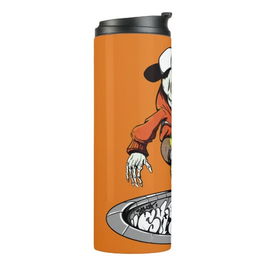 Aangepaste naam Zombie Skater & kleurtumbler Thermosbeker (Gedraaid links)