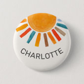 Aangepaste naam Zon  Ronde Button 5,7 Cm (Voorkant)
