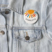 Aangepaste naam Zon Ronde Button 5,7 Cm (In situ)