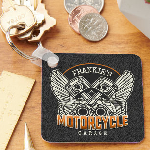 Aangepaste NAAM zuigers motorfietsklep Sleutelhanger
