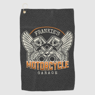 Aangepaste NAAM Zuigers Vleugels Motorfiets Biker Golfhanddoek