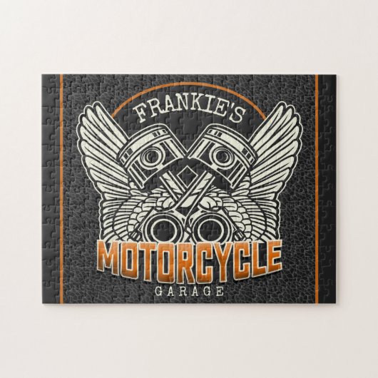 Aangepaste naam zuigflesje wingermotorfiets legpuzzel (Horizontaal)
