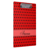 Aangepaste naam, zwart beeldpatroon op rood klembord (Rechts)