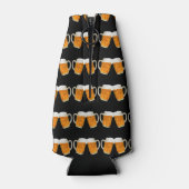 Aangepaste naam zwart bier patroon gepersonaliseer flesjeskoeler (Achterkant)