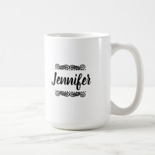 Aangepaste naam zwart en wit koffiemok