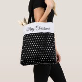 Aangepaste naam: zwart en wit poka dot draagtas (Dichtbij)