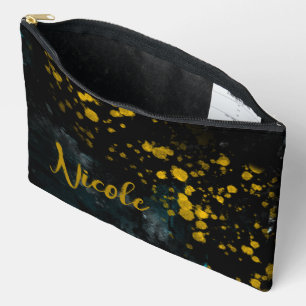 Aangepaste naam Zwart Geel Waterverf Fluid Splash Etui
