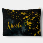 Aangepaste naam Zwart Geel Waterverf Fluid Splash Etui (Achterkant)