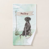 Aangepaste naam: zwart labo Pet Dog Bad Handdoek (Handdoek)
