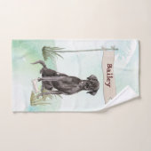 Aangepaste naam: zwart labo Pet Dog Bad Handdoek (Handdoek)